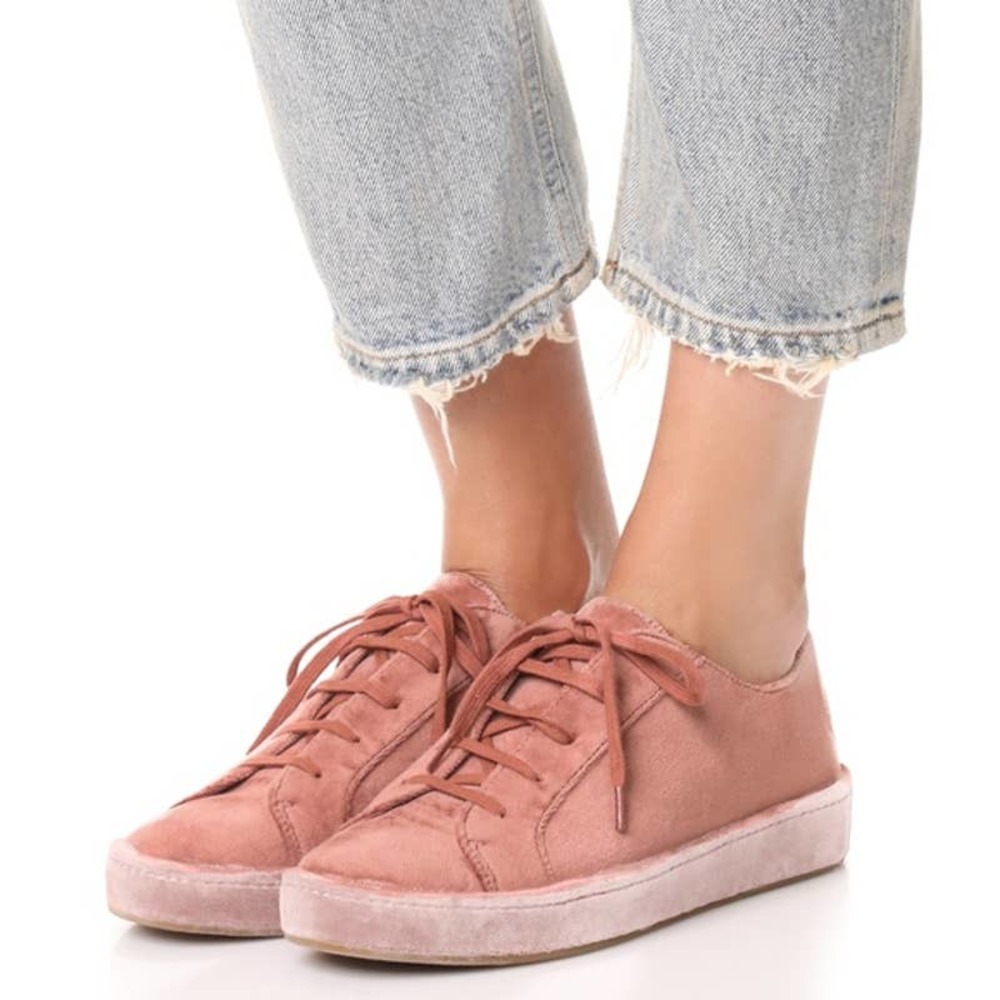 Joie Daryl Mauve Pink Velvet Sneakers